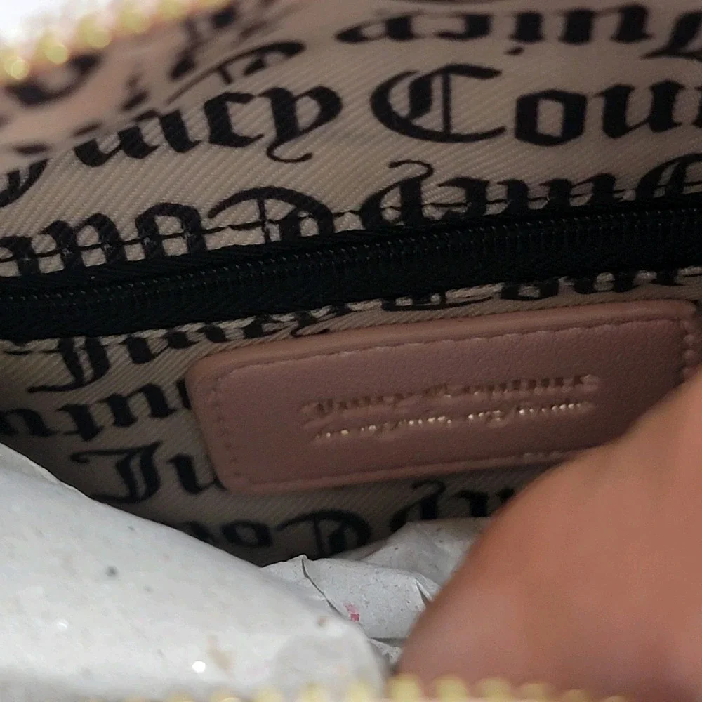 NEW Juicy Couture Pecan White Multi/Pink Diamond Freshly Picked Satchel Strawber